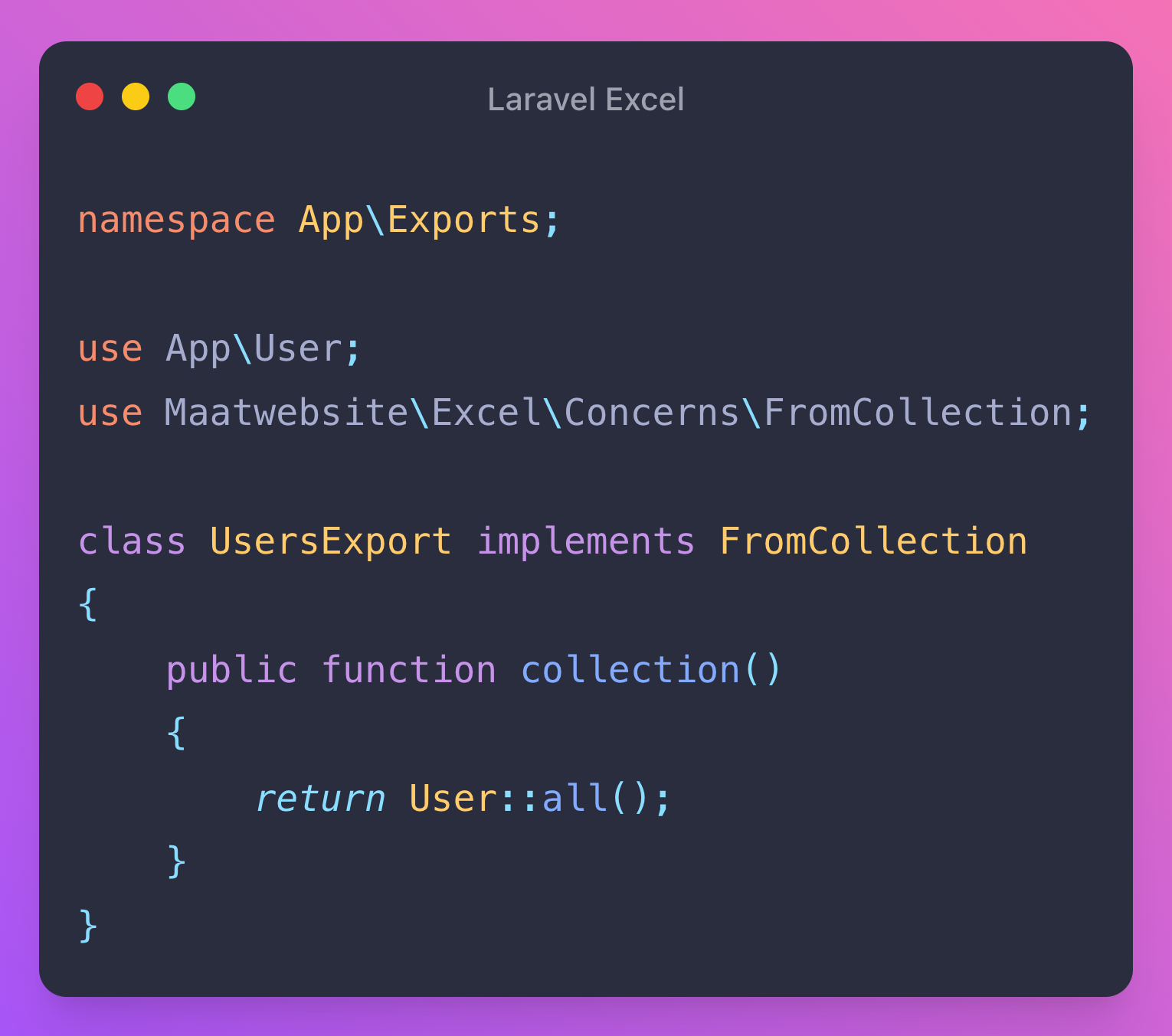 Laravel Excel